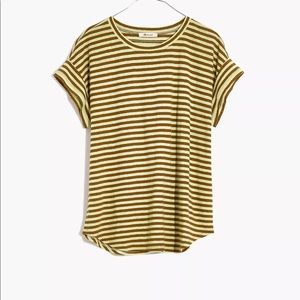 NWT Madewell Linen-Blend Asbury Tee in Lorrie Stripe, size small